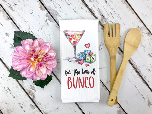 bunco valentine towel for the love of bunco
