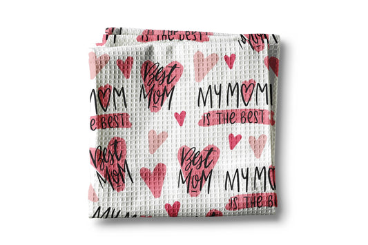 Best Mom Gift Towel | Floral Kitchen Towel | Mother's Day | Personalized Gift for Grandma | Keepsake from Kids Chinoiserie Heart Mama