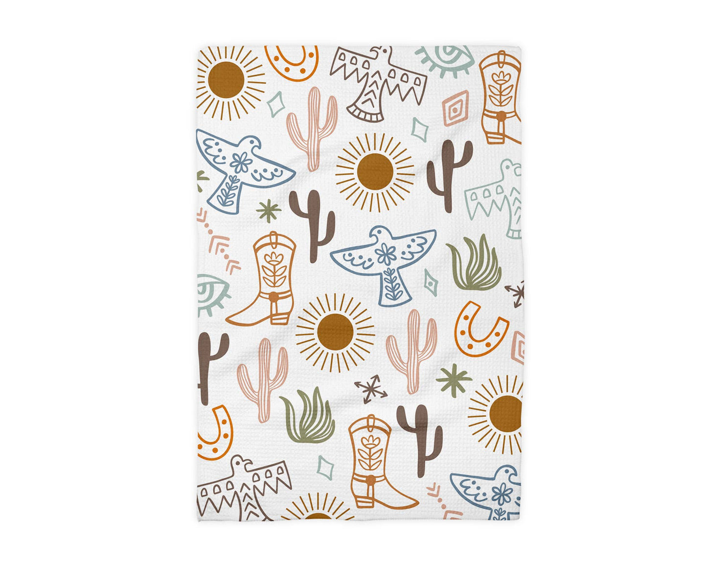 Aztec Western Horse Dessert Cowboy Boot Kitchen Towel Waffle