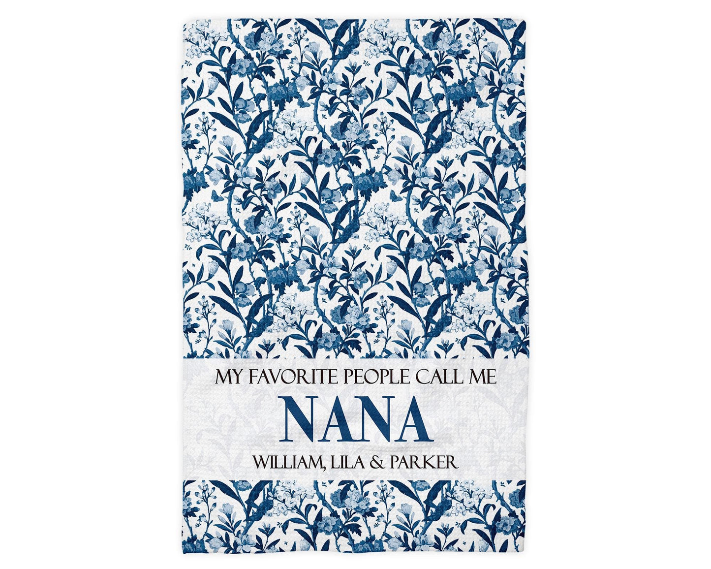Custom Nana Gift Towel | Floral Kitchen Towel | Mother's Day Present | Personalized Gift for Grandma | Keepsake from Grandkids