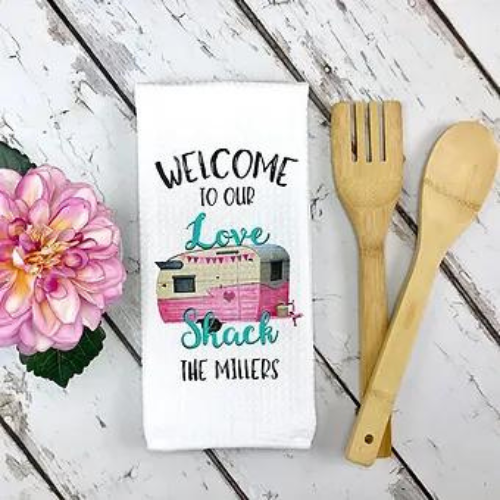 Personalized Valentines Camping Towel