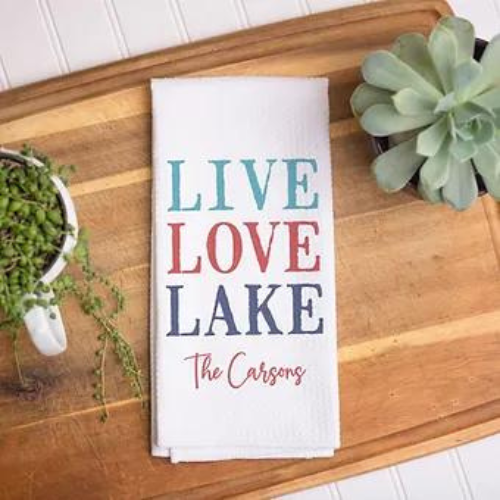 Live Love Lake Personalized Towel