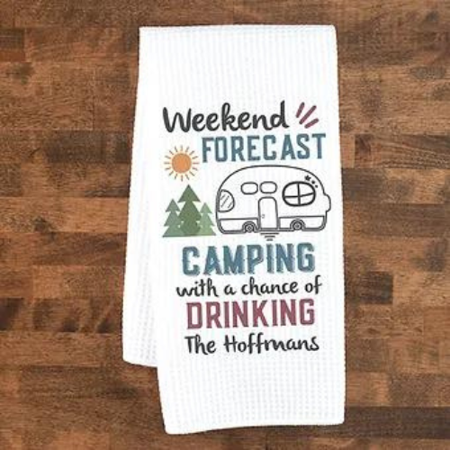 Weekend Forecast Personalized Camping Towel