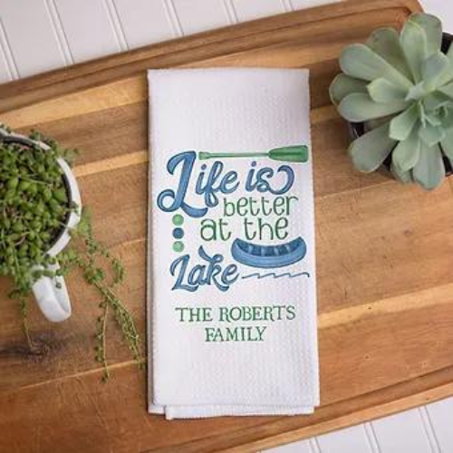Personalized Life Is Better At The Lake Kitchen Towel
