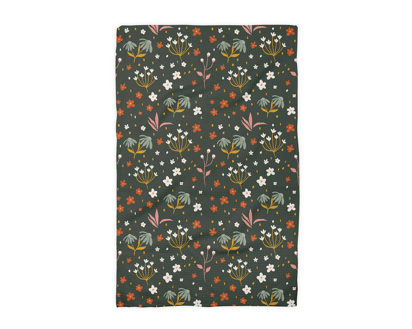 Neutral Boho Floral Fall Autumn Leaves Foliage Kitchen Towel