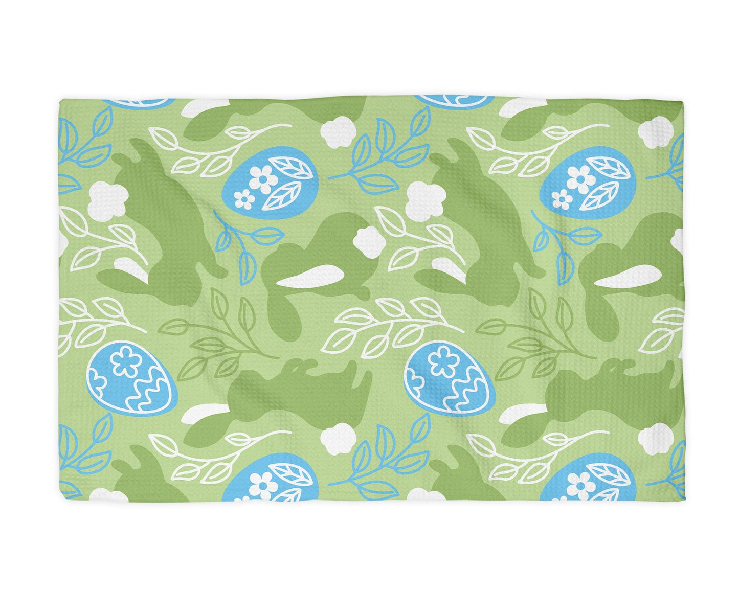 Easter Bunny Kitchen Towel – Waffle Weave, Lint-Free, Super Absorbent, Spring Easter Decor Floral
