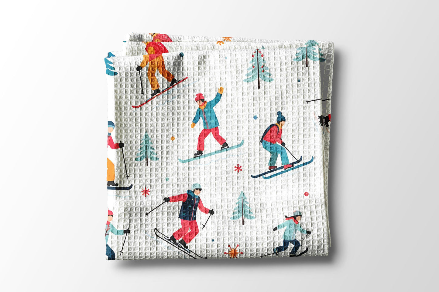 Ski Lodge Towel | Winter Vacation Home Towel | Mountain Life Gift | Skiing Accessories | Holiday Cabin Dish Towel Apre Ski Hiking Snow