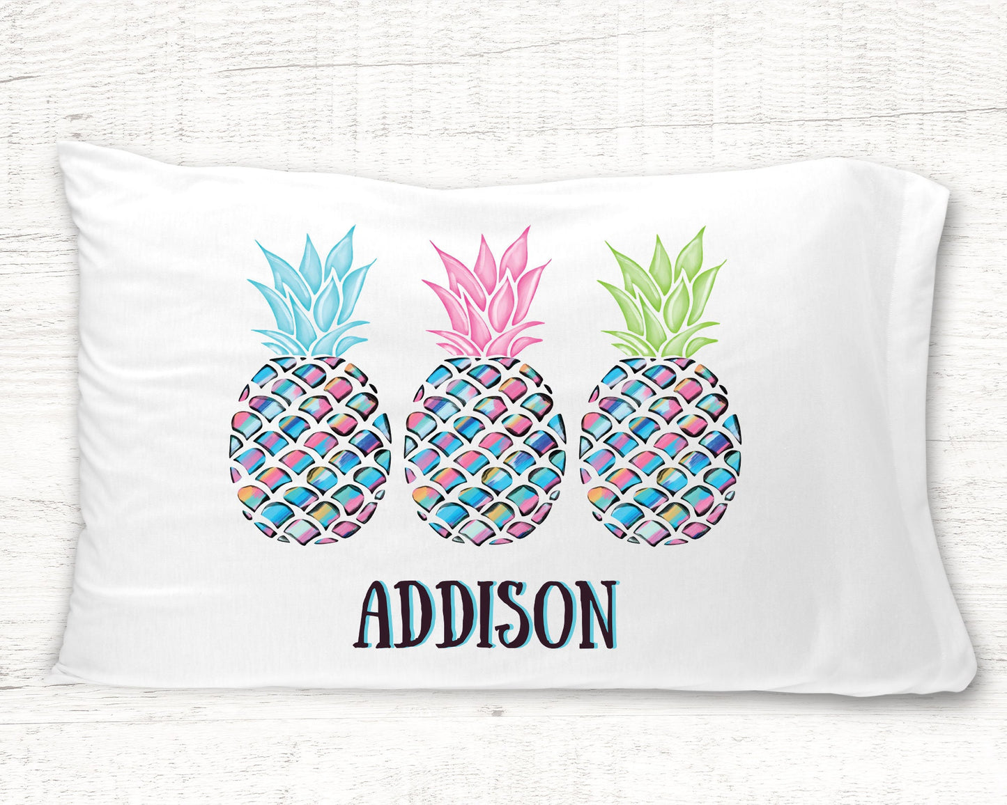 Pineapple Tropical Standard Pillowcase | Personalized Pillow Cover | Girls Room Decor | Nursery Decor