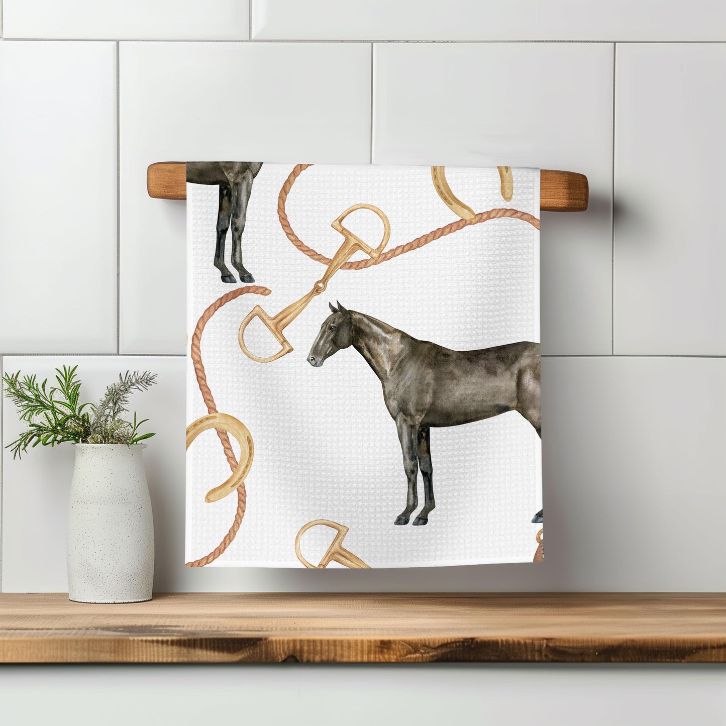 Horse Kitchen Towel | Equestrian Gift | Riding Pony Barn Girl Trainer Decor Dish Kitchen