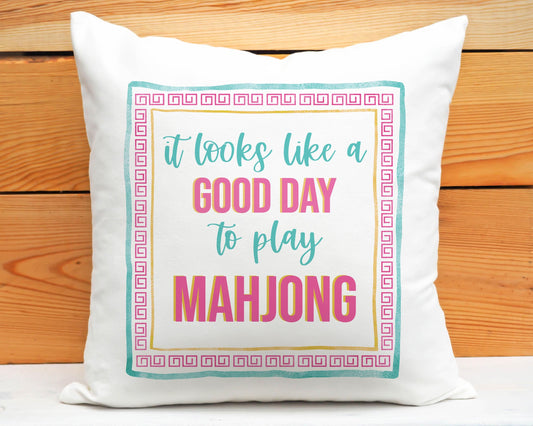 Mahjong Throw Pillow, Mahjong Decor Her Preppy Tile Game Mothers Day Gift Birthday Friend