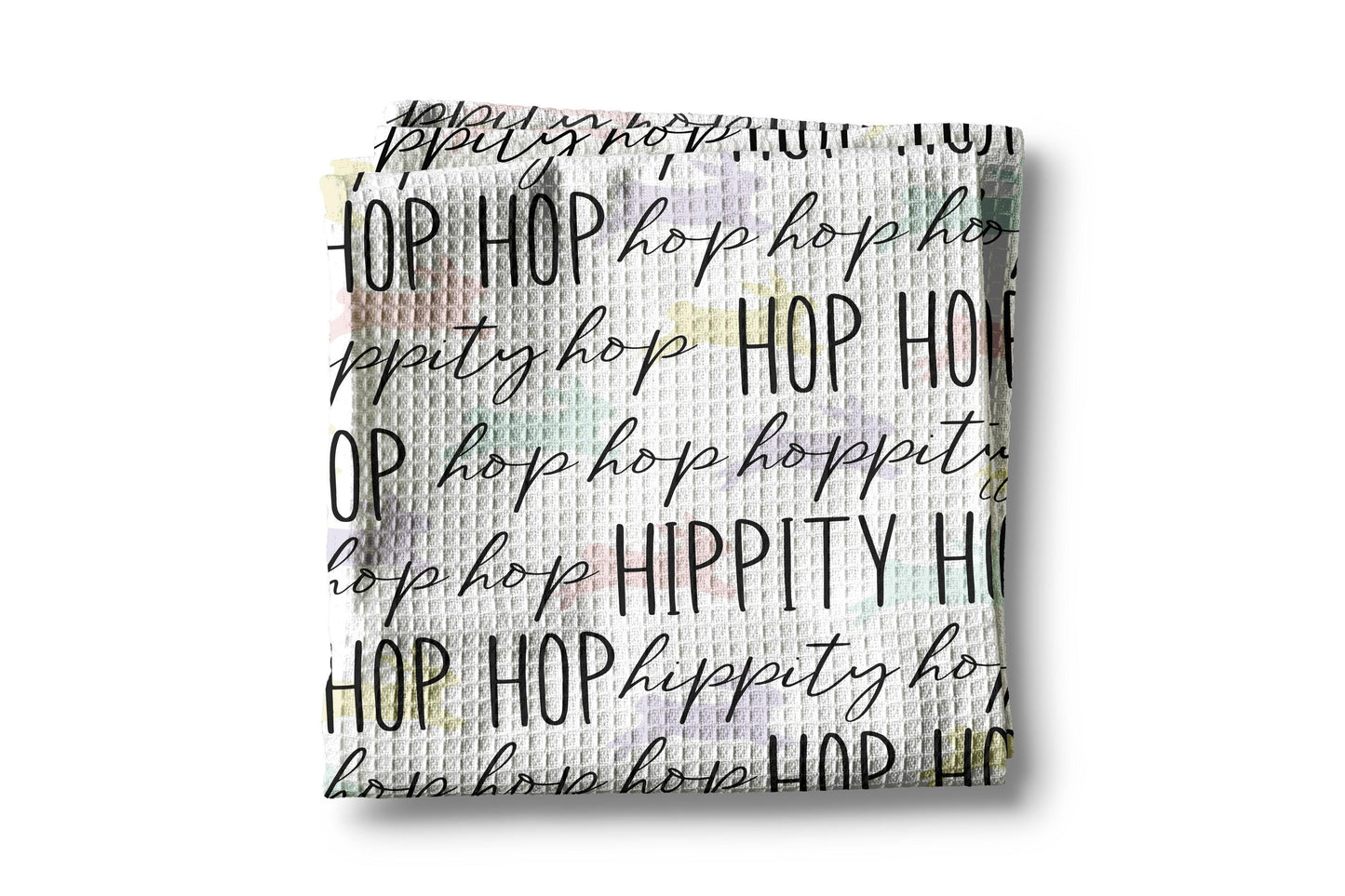 Easter Egg Kitchen Towel – Waffle Weave, Lint-Free, Super Absorbent, Spring Easter Decor Floral Hippity Hop