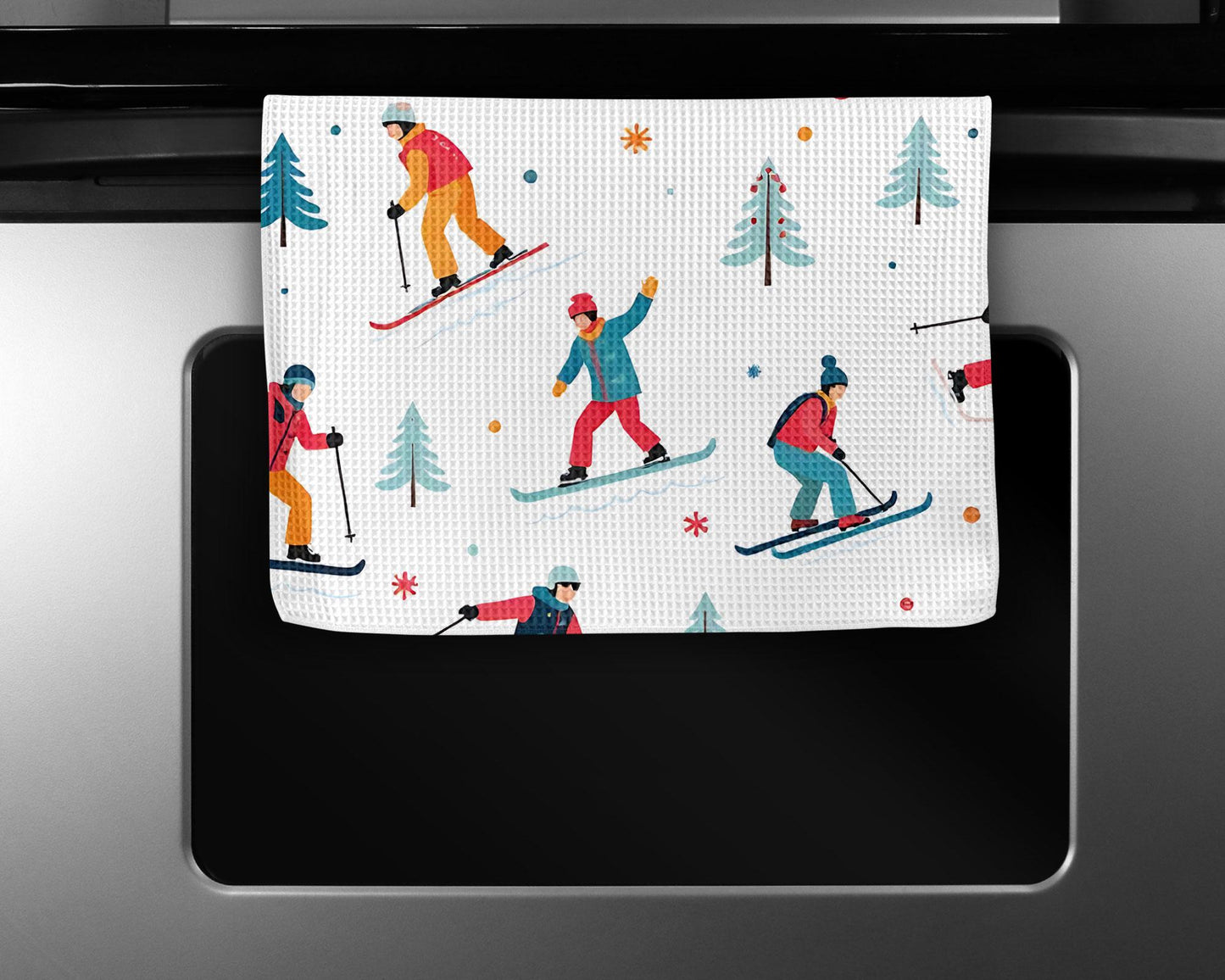 Ski Lodge Towel | Winter Vacation Home Towel | Mountain Life Gift | Skiing Accessories | Holiday Cabin Dish Towel Apre Ski Hiking Snow