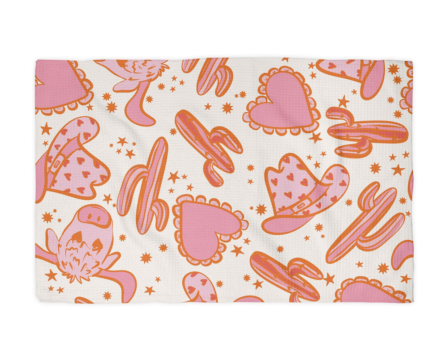 Western Cowgirl Valentine Kitchen Towel XOXO Galentine Valentine's Day Gift Red Pink February Heart Decor Dish Kitchen