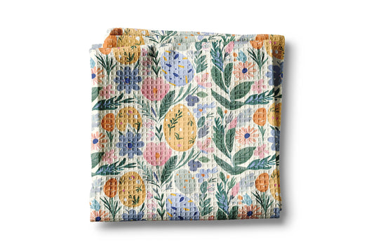 Easter Egg Kitchen Towel – Waffle Weave, Lint-Free, Super Absorbent, Spring Easter Decor Floral