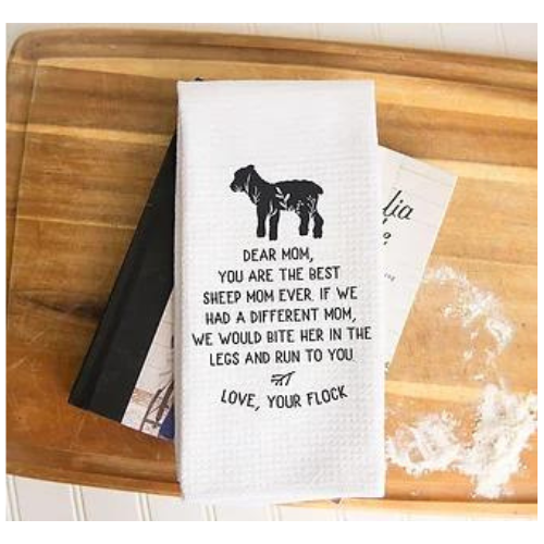 Custom Sheep Mom Dish Towel