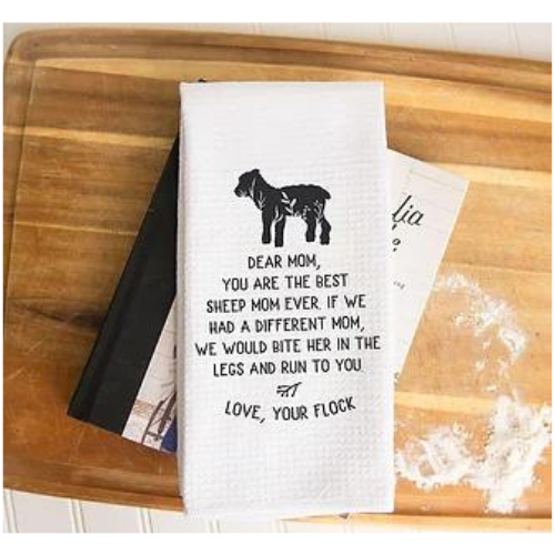 Custom Sheep Mom Dish Towel