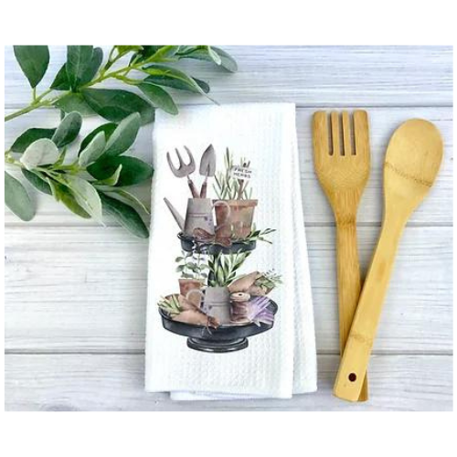 Herb Tiered Tray Personalized Kitchen Towel