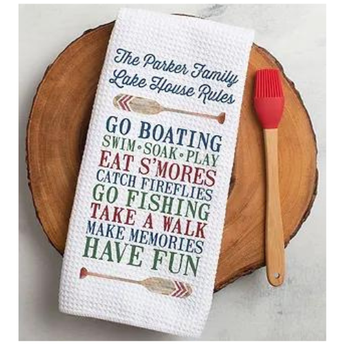 Personalized Lake House Rules Towel