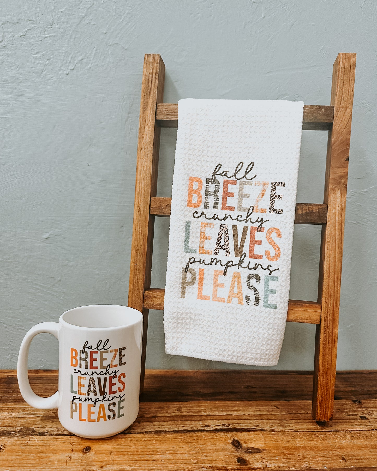 Wooden Ladder Towel Display