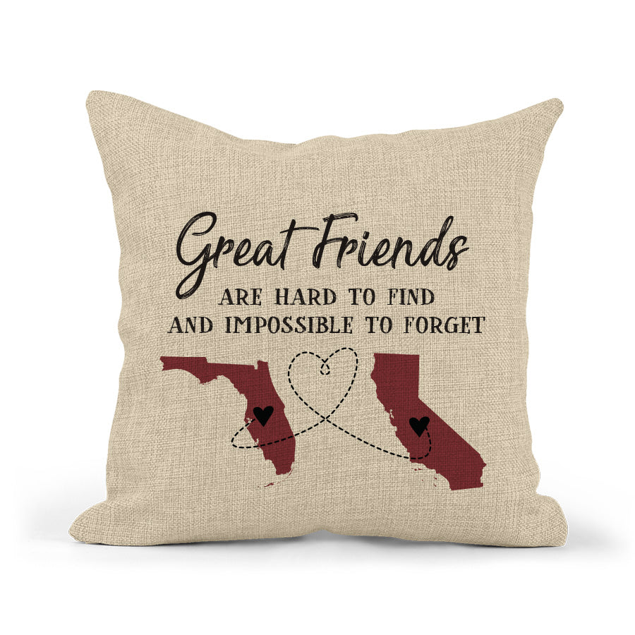 Personalized Great Friends Long Distance Pillow