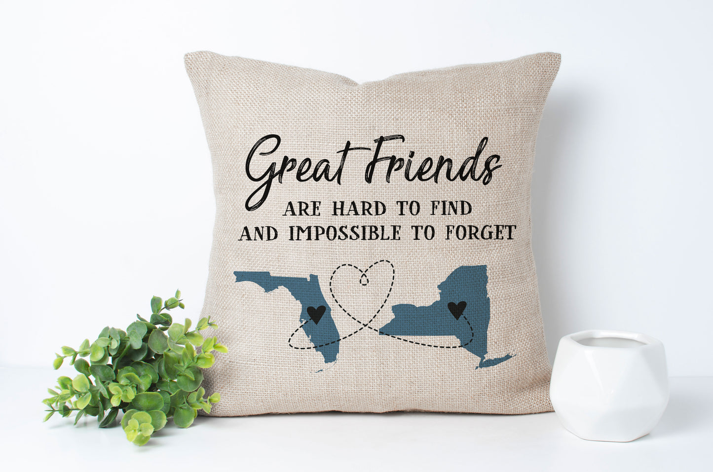 Personalized Great Friends Long Distance Pillow