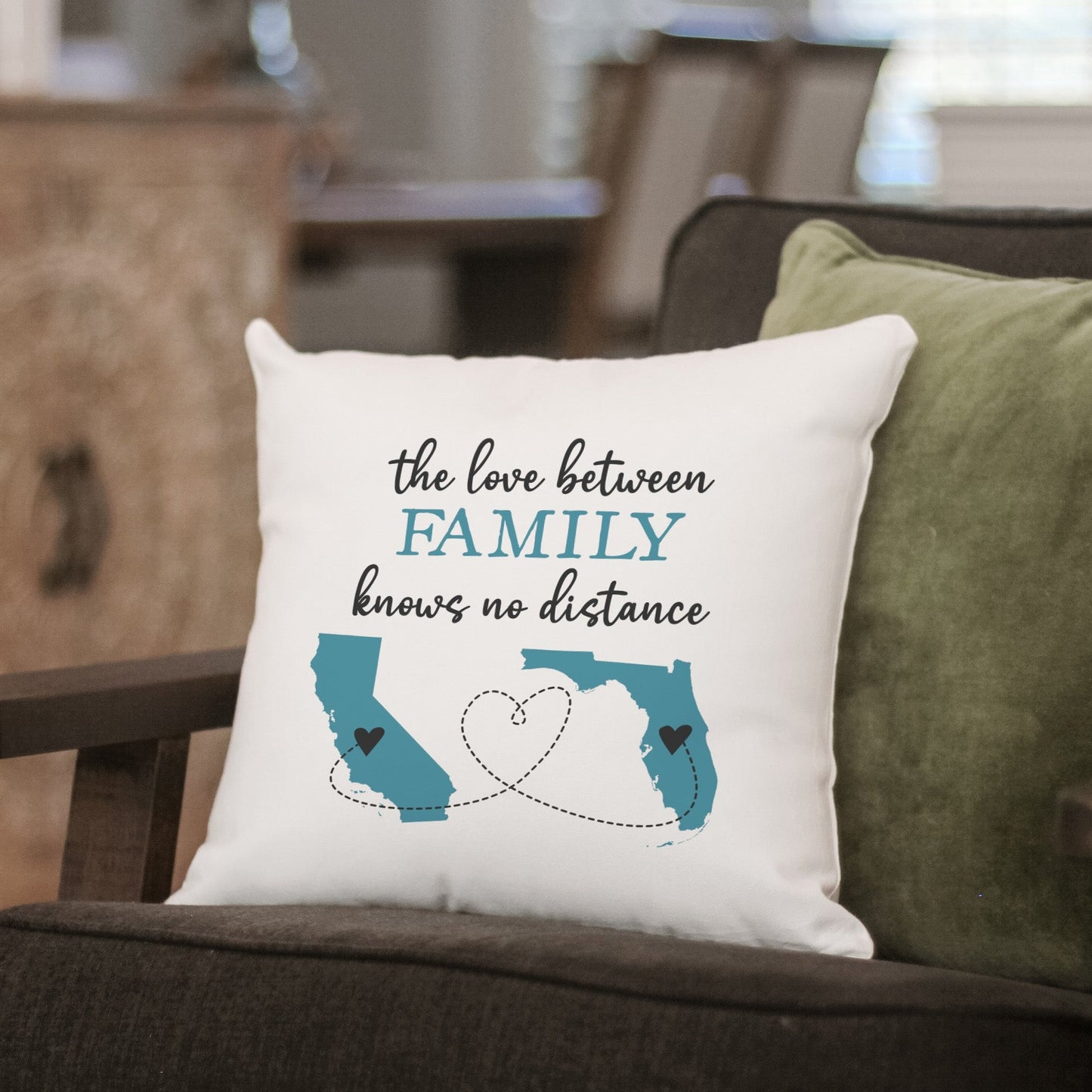 Personalized Long Distance Family Pillow