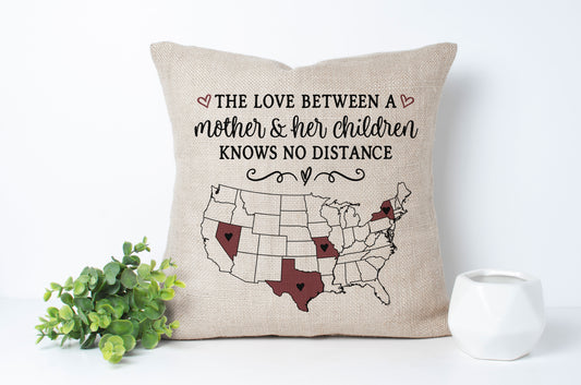 Mother & Her Children Love Knows No Distance Pillow