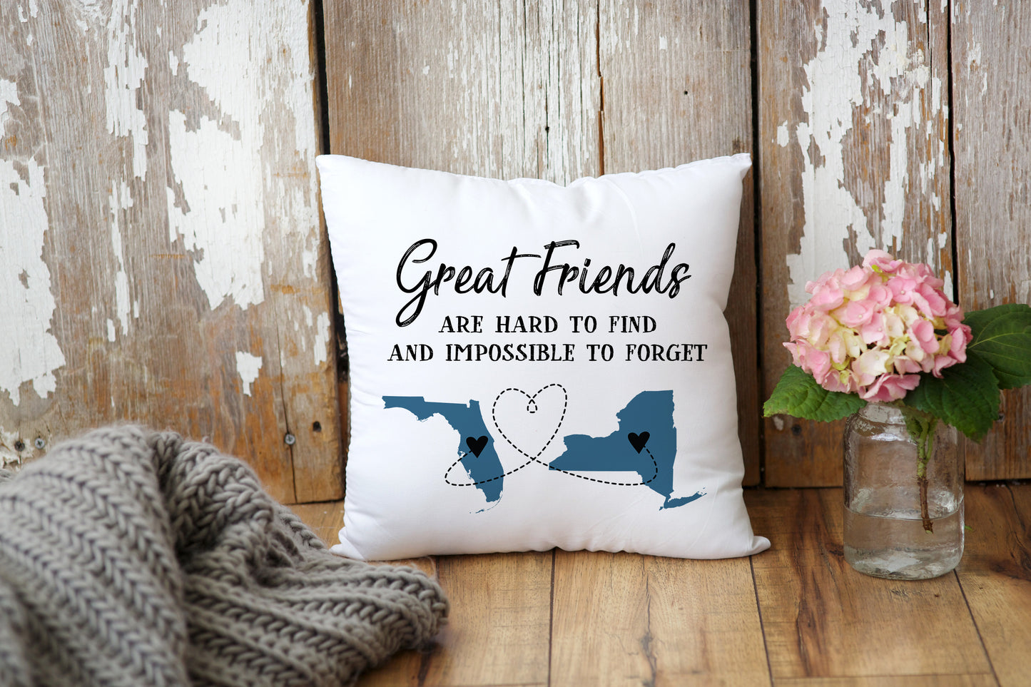 Personalized Great Friends Long Distance Pillow