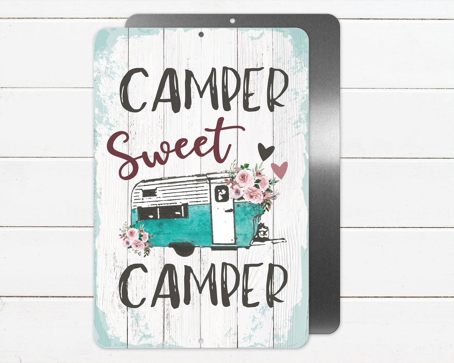 Camper Sweet Camper Metal Sign - 8"x12"