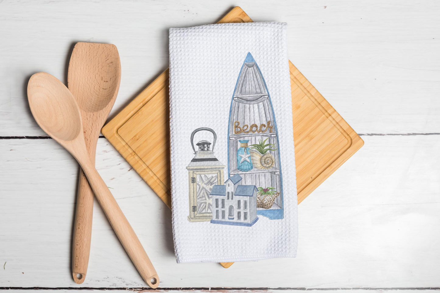 Custom Beach Collage Dish Towel