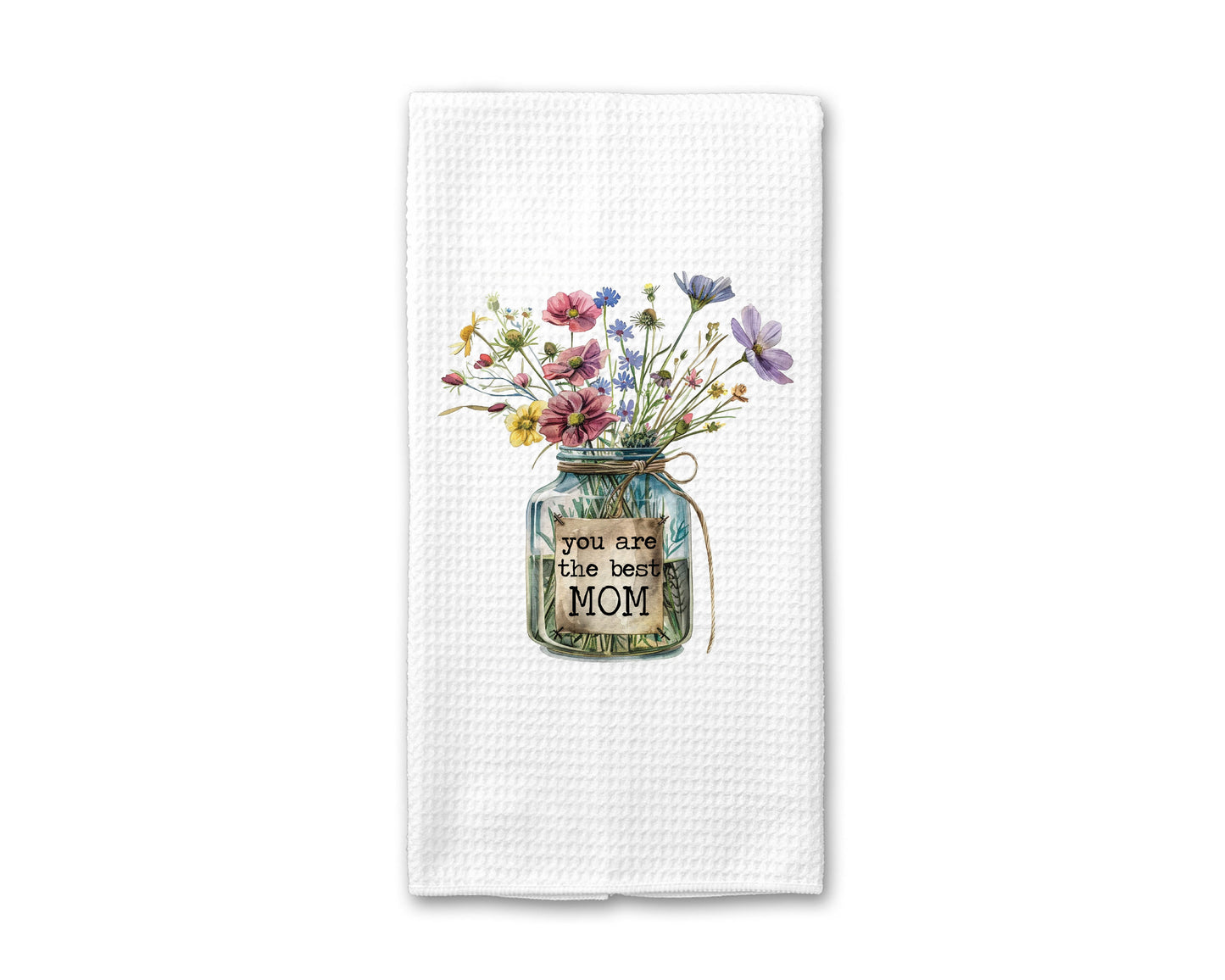 Flower Jar Best Mom Dish Towel | Mother's Day Gift