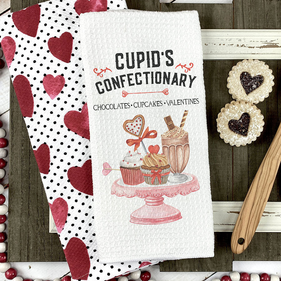 Cupid's Confectionary Baked Goods Valentines Towel