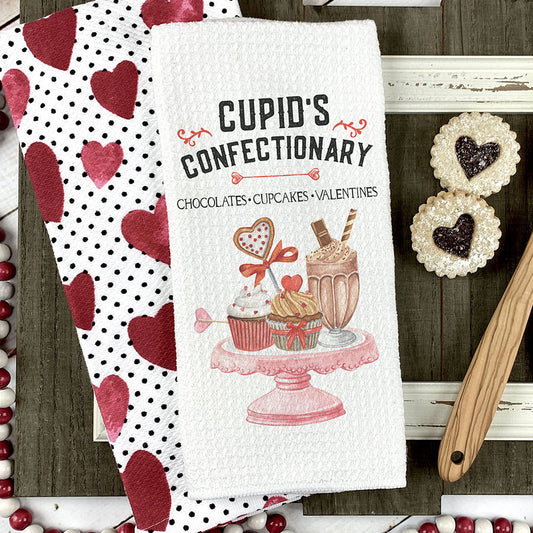 Cupid's Confectionary Baked Goods Valentines Towel