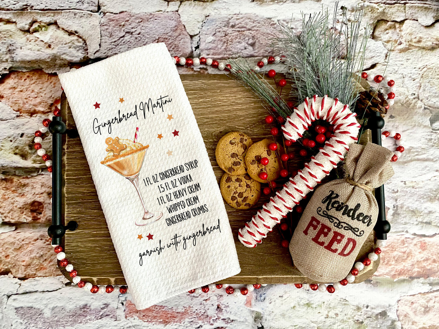 Gingerbread Martini Christmas Towel