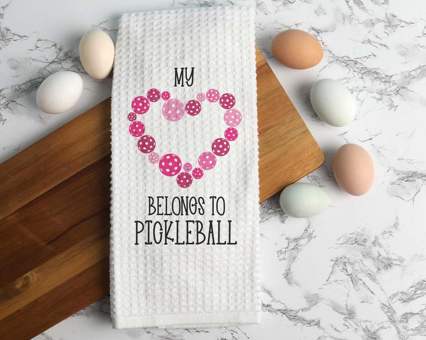 My Heart Belongs to Pickleball Valentine Towel