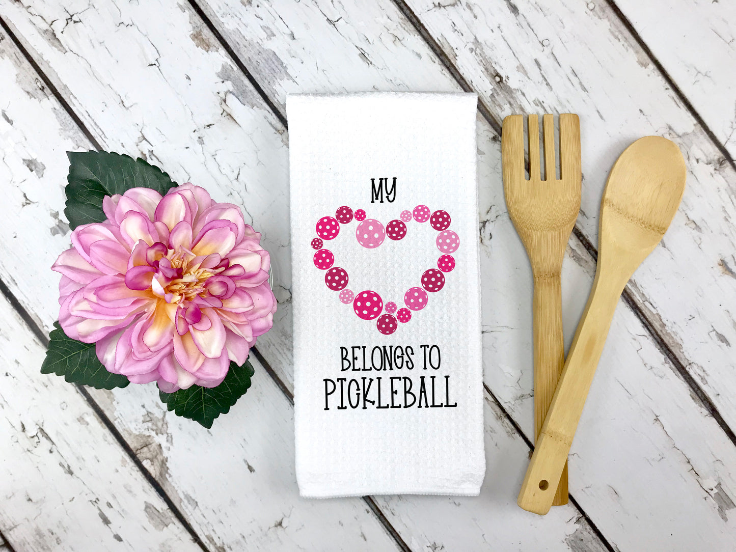 My Heart Belongs to Pickleball Valentine Towel