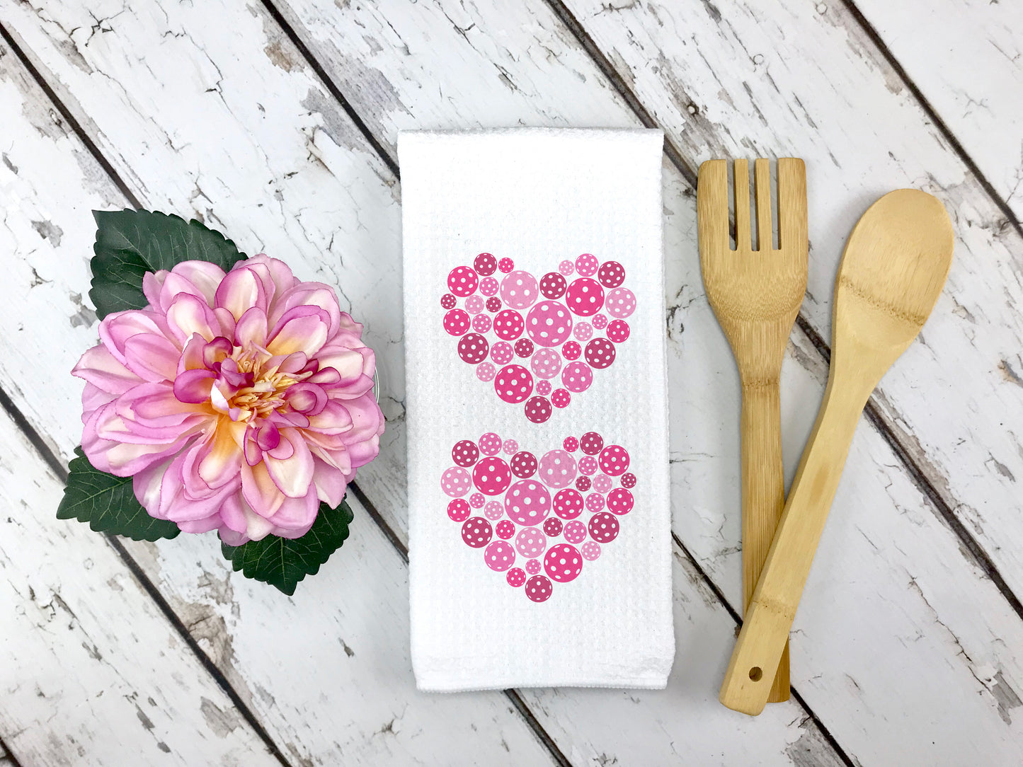 Pickleball Heart Valentine Towel