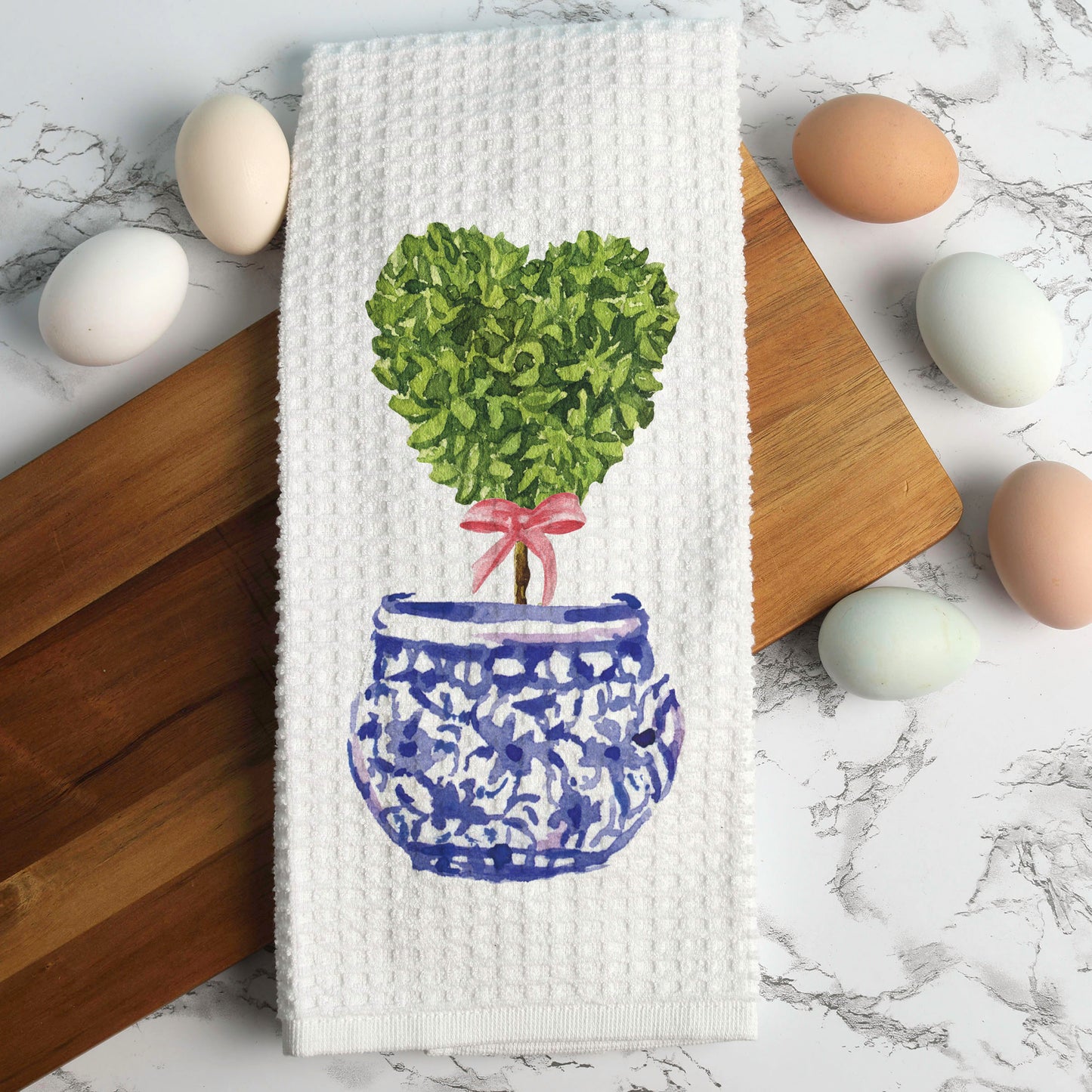 Chinoiserie Heart Tree Valentine Towel