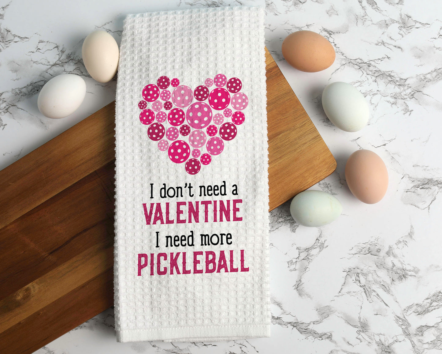 Pickleball Heart Valentine Towel
