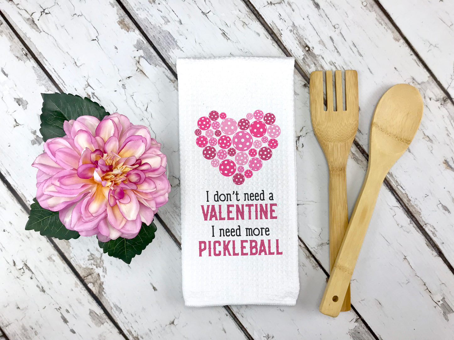 Pickleball Heart Valentine Towel