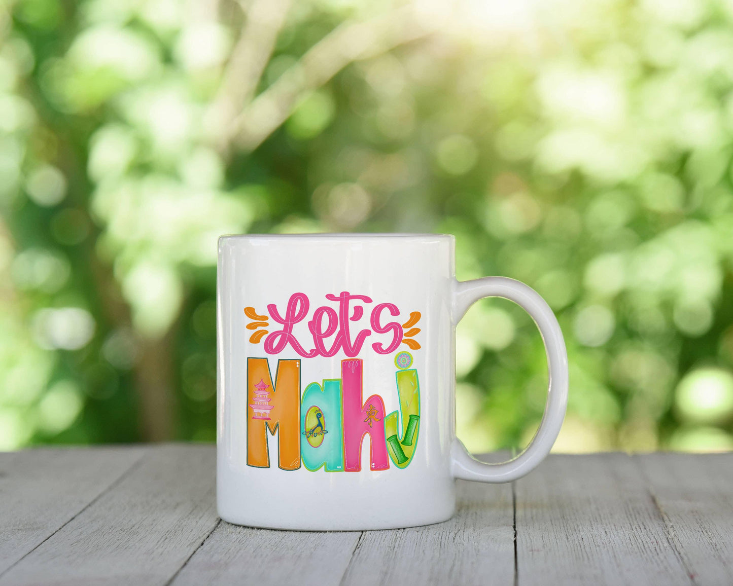 Mahjong Coffee Cup Mug Tile Game Decor Hostess Gift