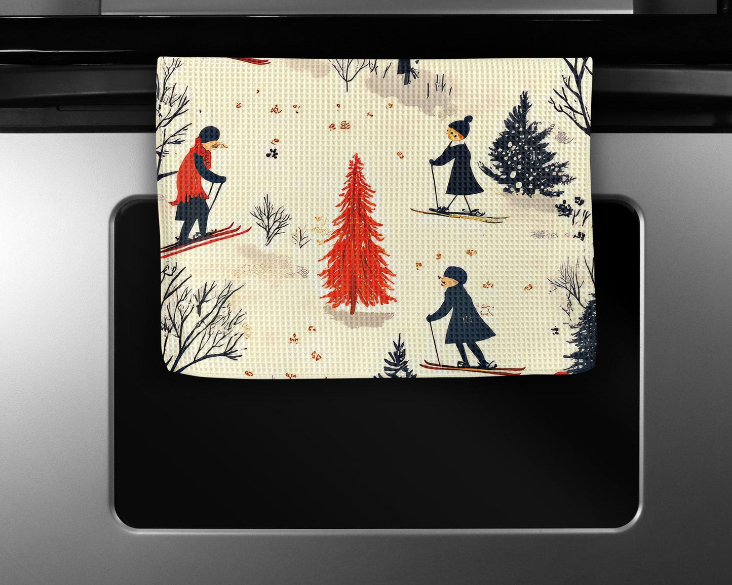 Ski Lodge Towel | Winter Vacation Home Towel | Mountain Life Gift | Skiing Accessories | Holiday Cabin Dish Towel Apre Ski Hiking Snow