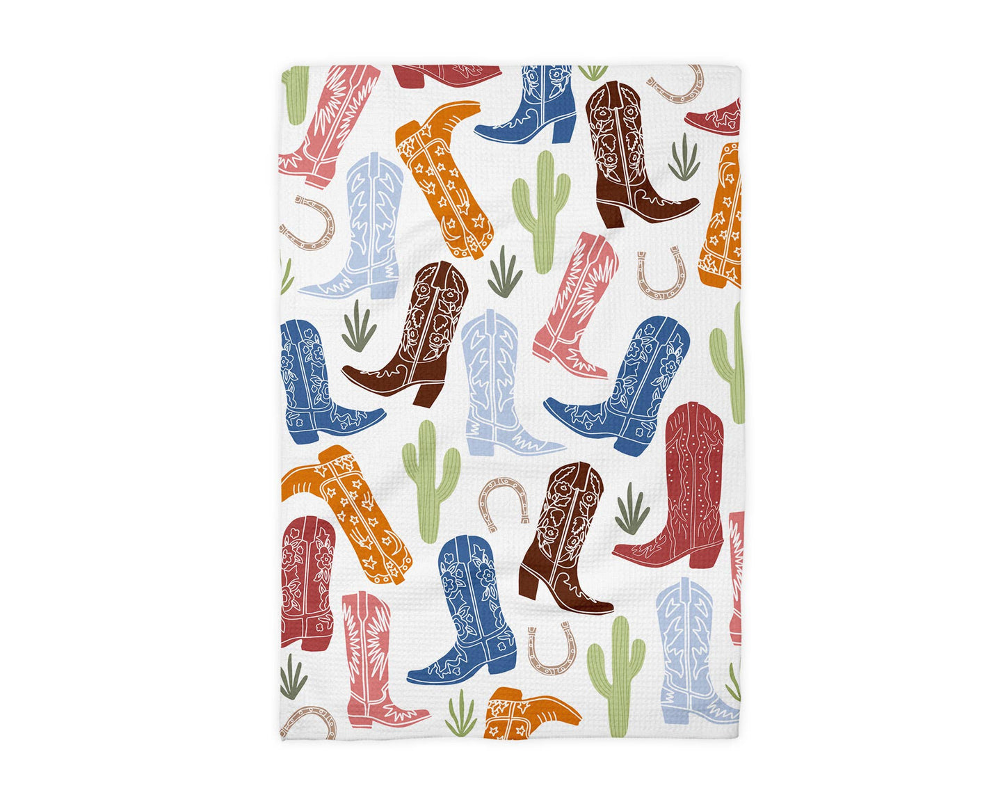 Cowboy Boot Cactus Western Horse Desert Barn Kitchen Towel