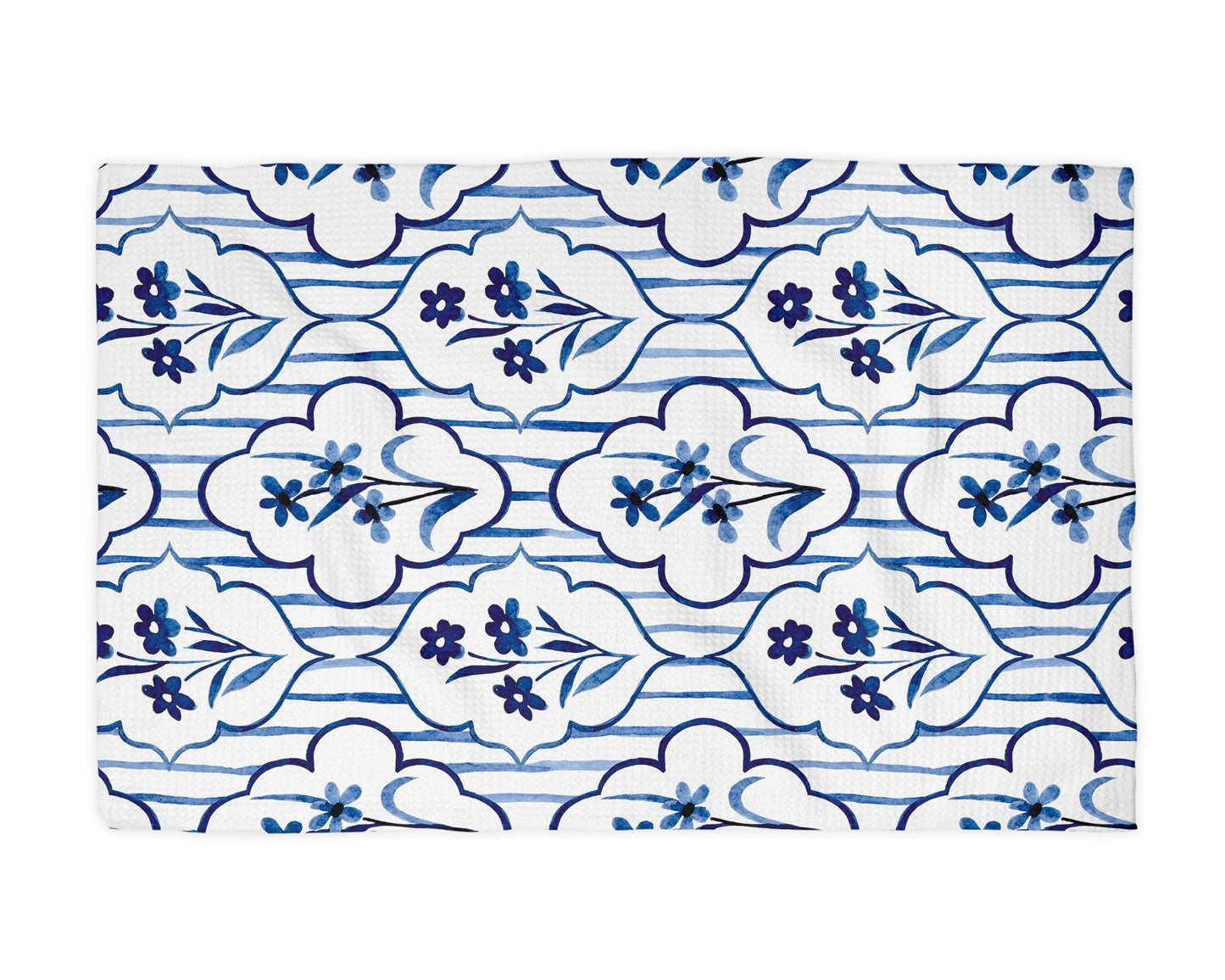Blue White Floral Dish Towel | Chino Tea Set Towel | Chinoiserie Accessory | Tea Party Gift | Hostess Gift