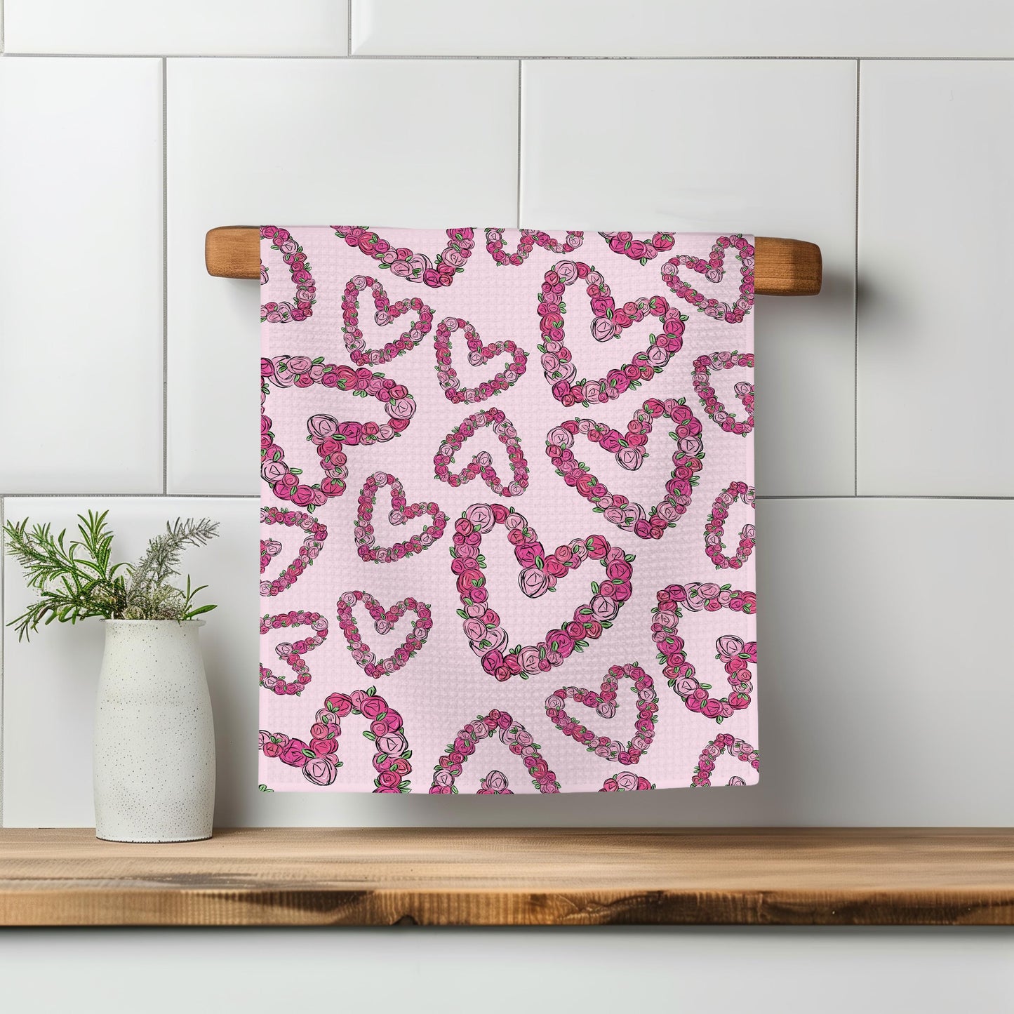Valentine Kitchen Towel XOXO Galentine Valentine's Day Gift Red Pink February Heart Decor Dish Kitchen