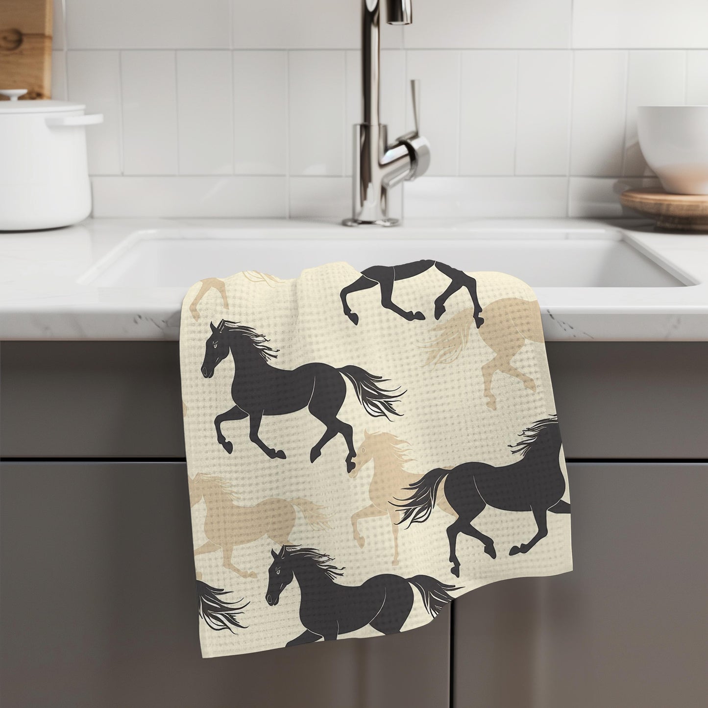 Horse Kitchen Towel | Equestrian Gift | Riding Pony Barn Girl Trainer Decor Dish Kitchen