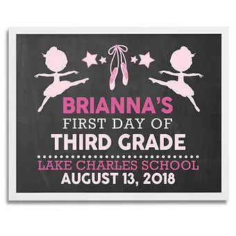 Personalized First Day Unicorn Print