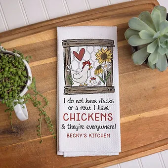 Chickens Everywhere Dish Towel