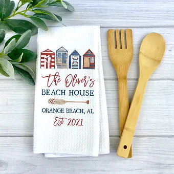 Personalized Nautical Beach House Kitchen Towel