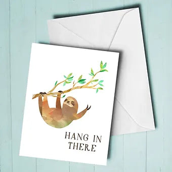Hang In There Sloth Card